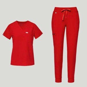 FIGS Winning Red Women's Scrub set (Large/ Petite Large)
